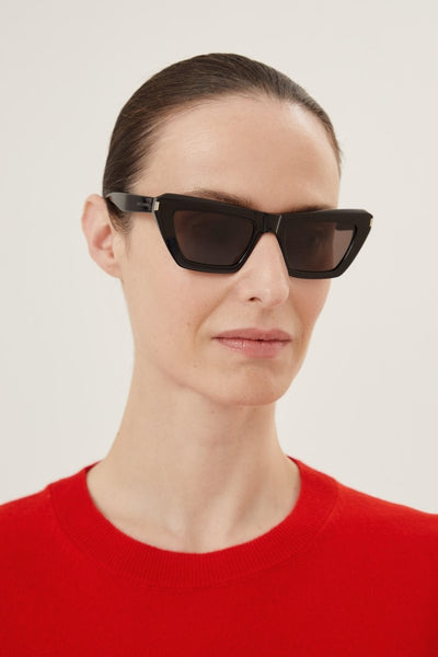 Saint Laurent narrow black cat eye sunglasses - Lux Studios