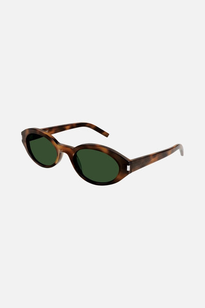 Saint Laurent oval micro havana sunglasses - Lux Studios