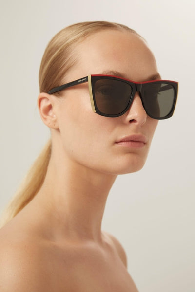 Saint Laurent Paloma black and red sunglasses - Lux Studios