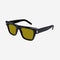 Saint Laurent squared black angular sunglasses with yellow lenses