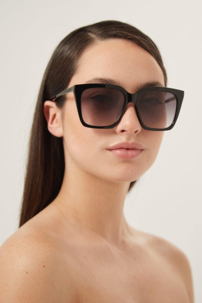 Saint Laurent squared cat eye black sunglasses - Lux Studios