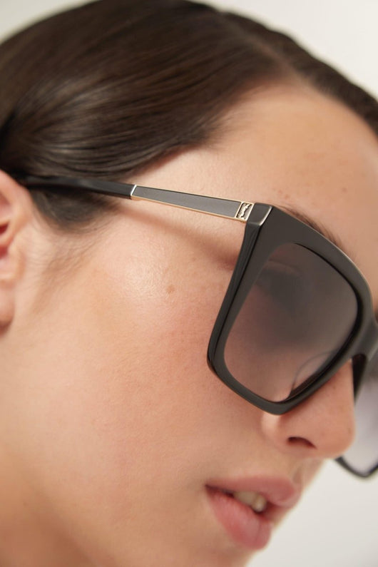 Saint Laurent squared cat eye black sunglasses - Lux Studios