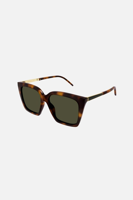 Saint Laurent squared cat eye havana sunglasses - Lux Studios