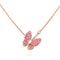 BUTTERFLY RED DIAMOND PINK GOLD NECKLACE