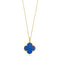 CLOVER LARGE 25MM BLUE AGATE NECKLACE