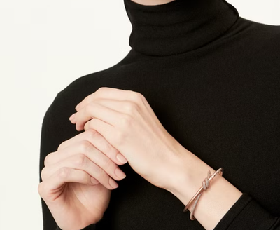 KNOT DOUBLE ROW ROSE GOLD DIAMOND BRACELET
