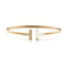 T Bangle | Gold Pearl CZ