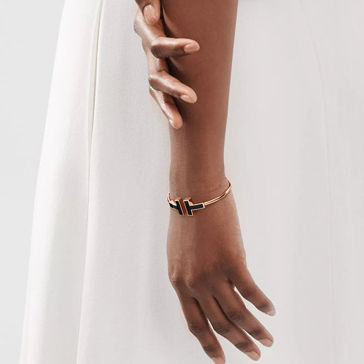 T BRACELET 1.8MM ONYX ROSE GOLD