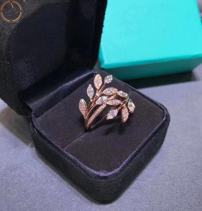 VICTORIA DIAMOND VINE BYPASS RING ROSE GOLD