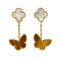 LUCKY BUTTERFLY MOP TIGER EYE EARRINGS