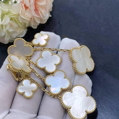 CLOVER 4 MOTIFS  WHITE MOP EARRINGS