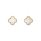 CLOVER MEDIUM 1 MOTIFS  WHITE MOP STUD EARRINGS