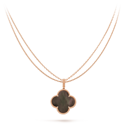 CLOVER LARGE 25MM DARK MOP  NECKLACE