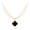 CLOVER LARGE 25MM  ONYX NECKLACE