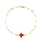 CLOVER  CARNELIAN SINGLE FLOWER BRACELET