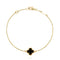 CLOVER ONYX SINGLE FLOWER BRACELET