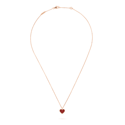 SWEET CLOVER CARNELIAN HEART NECKLACE