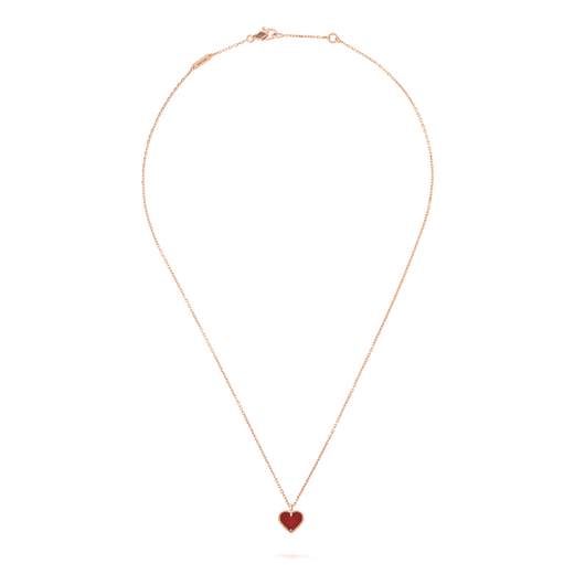 SWEET CLOVER CARNELIAN HEART NECKLACE