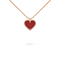 SWEET CLOVER CARNELIAN HEART NECKLACE