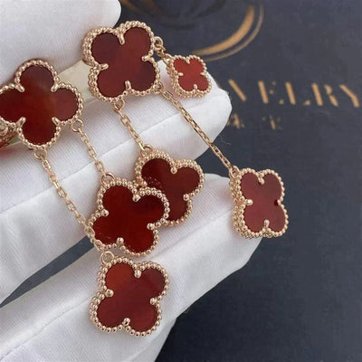 CLOVER 4 MOTIFS CARNELIAN EARRINGS