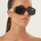 Versace biggie bold oval sunglasses in black with iconic jellyfish