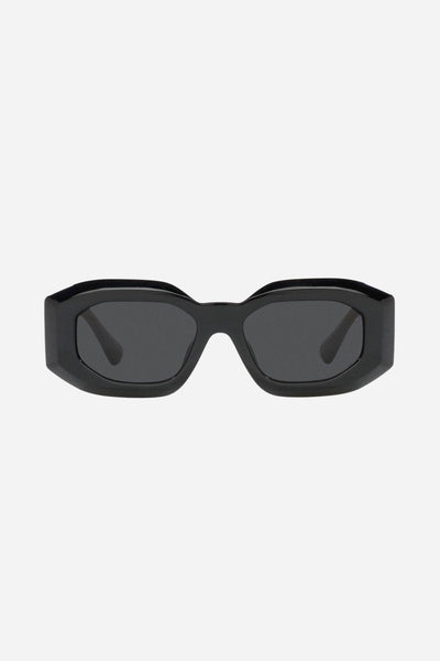 Versace biggie bold oval sunglasses in black with iconic jellyfish - Lux Studios