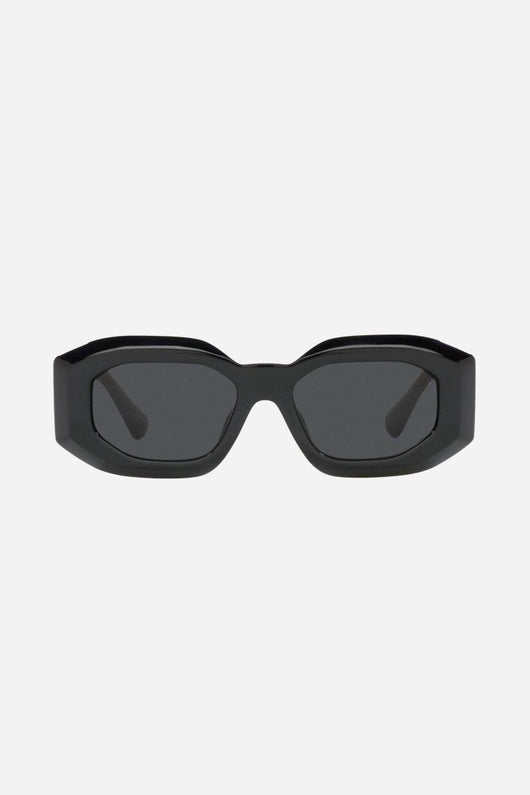 Versace biggie bold oval sunglasses in black with iconic jellyfish - Lux Studios
