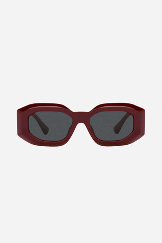 Versace biggie bold sunglasses in burgundy with iconic jellyfish