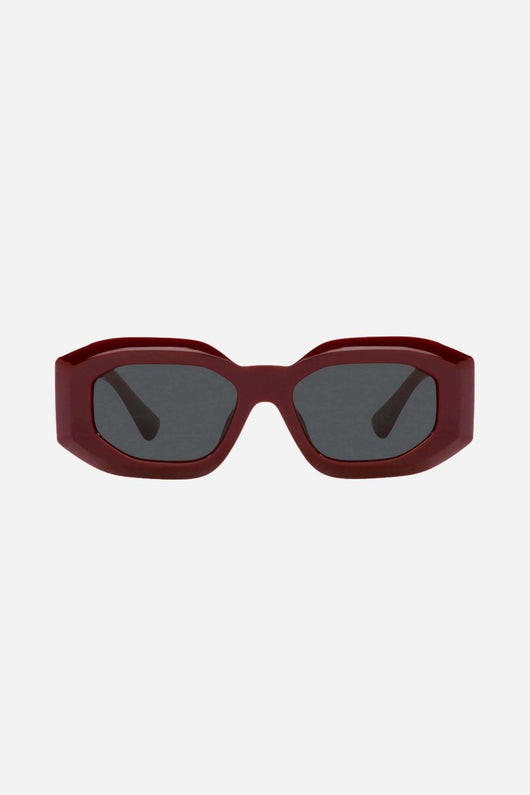 Versace biggie bold sunglasses in burgundy with iconic jellyfish - Lux Studios