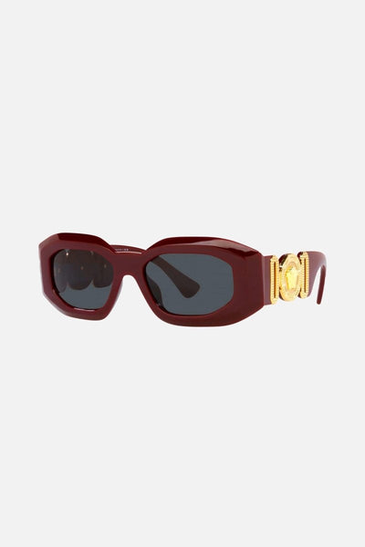Versace biggie bold sunglasses in burgundy with iconic jellyfish - Lux Studios