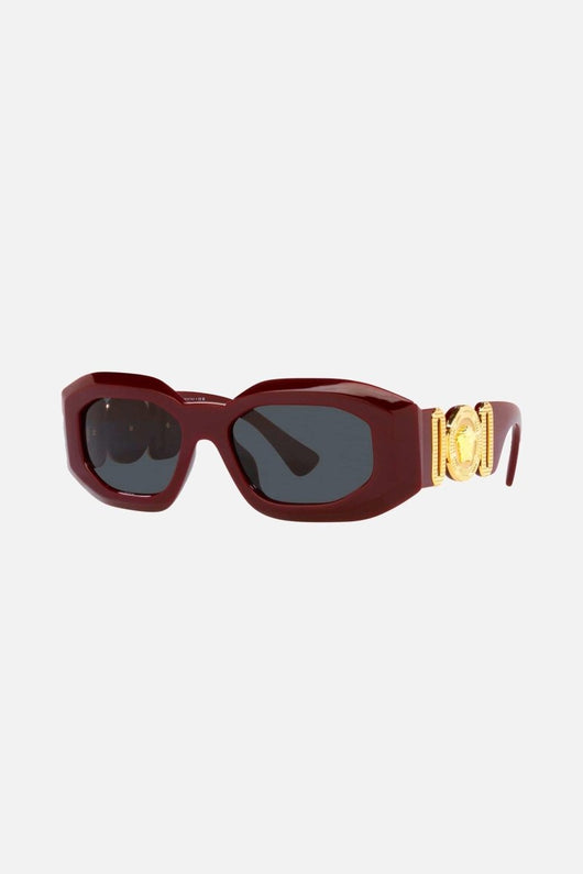 Versace biggie bold sunglasses in burgundy with iconic jellyfish - Lux Studios