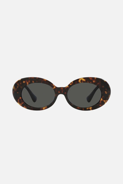 Versace biggie oval sunglasses in havana with iconic jellyfish - Lux Studios