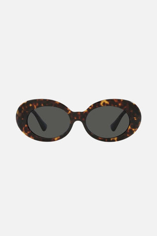 Versace biggie oval sunglasses in havana with iconic jellyfish