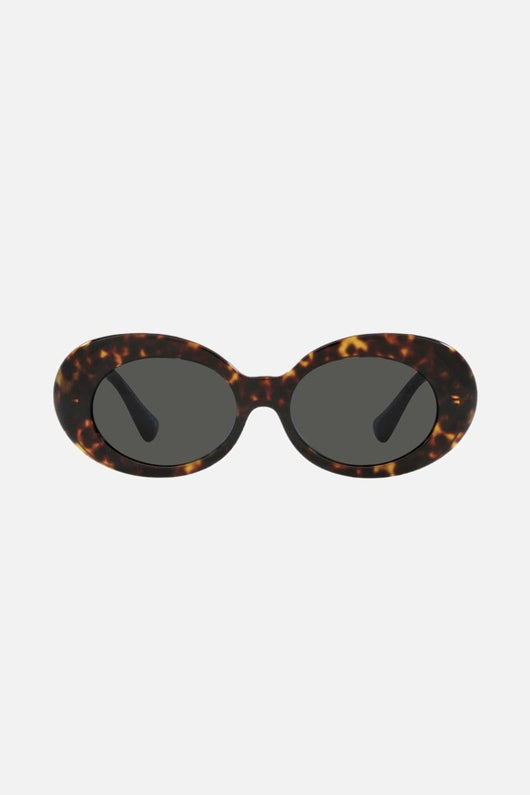 Versace biggie oval sunglasses in havana with iconic jellyfish - Lux Studios