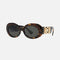 Versace biggie oval sunglasses in havana with iconic jellyfish