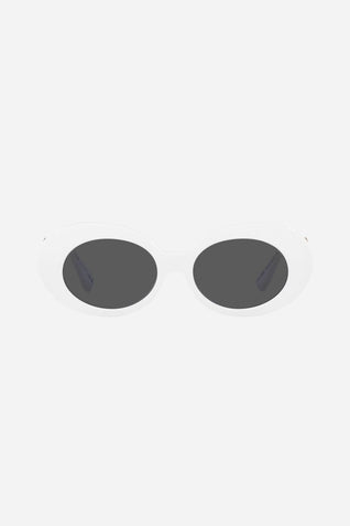 Versace biggie oval sunglasses in white with iconic jellyfish