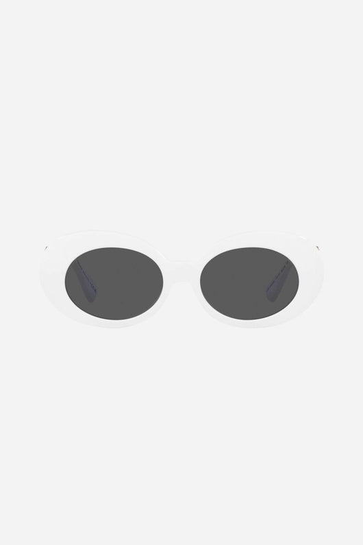 Versace biggie oval sunglasses in white with iconic jellyfish - Lux Studios