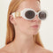 Versace biggie oval sunglasses in white with iconic jellyfish