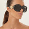 Versace biggie oversized sunglasses in black with iconic jellyfish