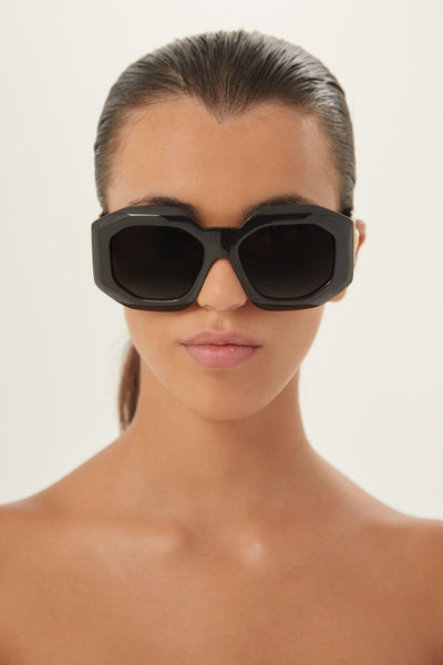 Versace biggie oversized sunglasses in black with iconic jellyfish - Lux Studios