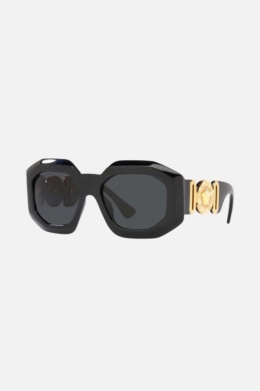 Versace biggie oversized sunglasses in black with iconic jellyfish - Lux Studios