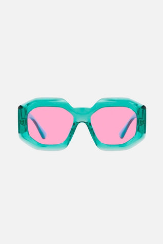 Versace biggie oversized sunglasses in blue with iconic jellyfish