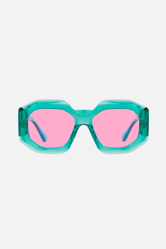 Versace biggie oversized sunglasses in blue with iconic jellyfish - Lux Studios