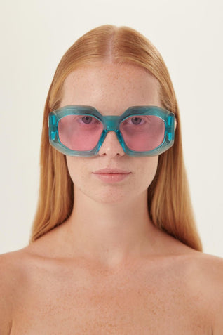 Versace biggie oversized sunglasses in blue with iconic jellyfish