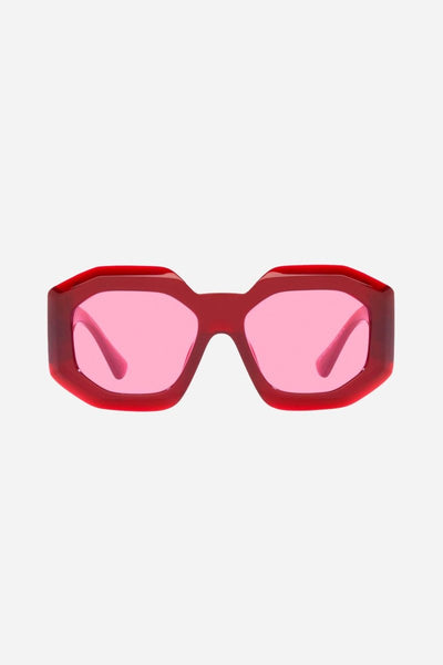 Versace biggie oversized sunglasses in burgundy with iconic jellyfish - Lux Studios