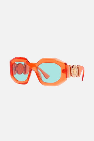 Versace biggie oversized sunglasses in orange with iconic jellyfish