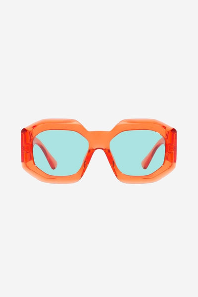 Versace biggie oversized sunglasses in orange with iconic jellyfish - Lux Studios