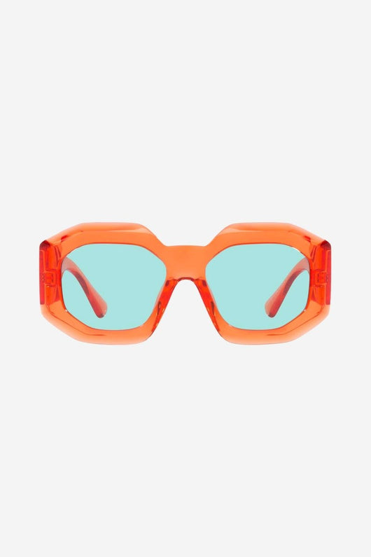 Versace biggie oversized sunglasses in orange with iconic jellyfish - Lux Studios