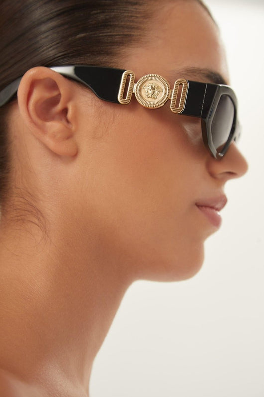 Versace biggie sunglasses in black with iconic jellyfish - Lux Studios