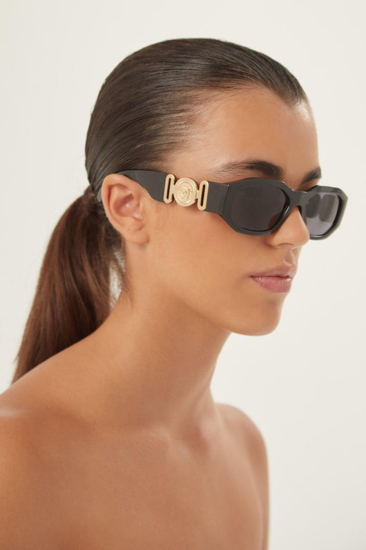 Versace biggie sunglasses in black with iconic jellyfish - Lux Studios